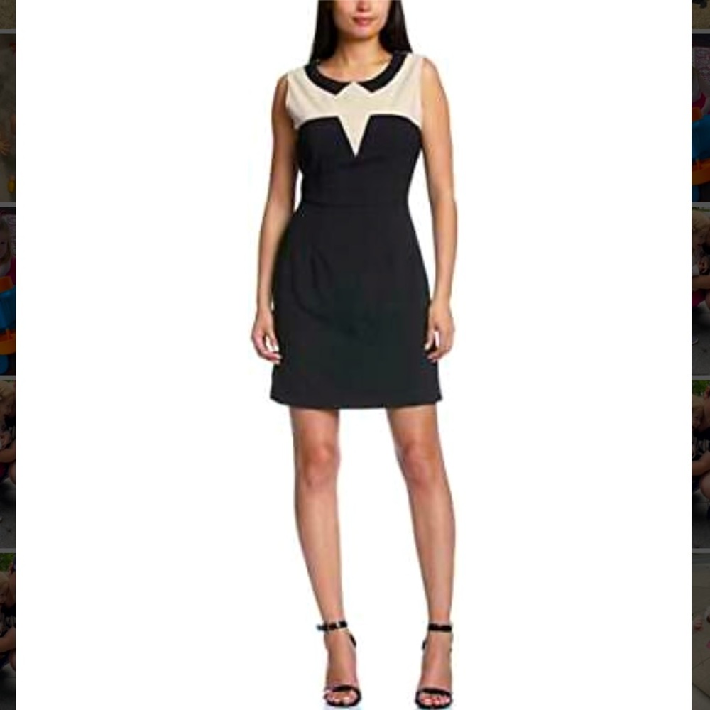 New Vero Moda colorblock classic black cream dress